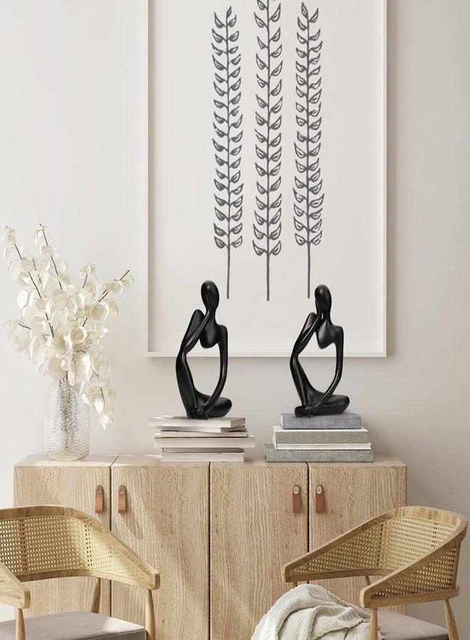 INNOLITES Resin Statue Thinker Style Decoration Abstract Sculptures Collectible Figurines for Home Decor Modern Office Shelf Desktop(Black Left) - Image 4